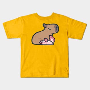 Capybara & Axolotl Friends Kids T-Shirt